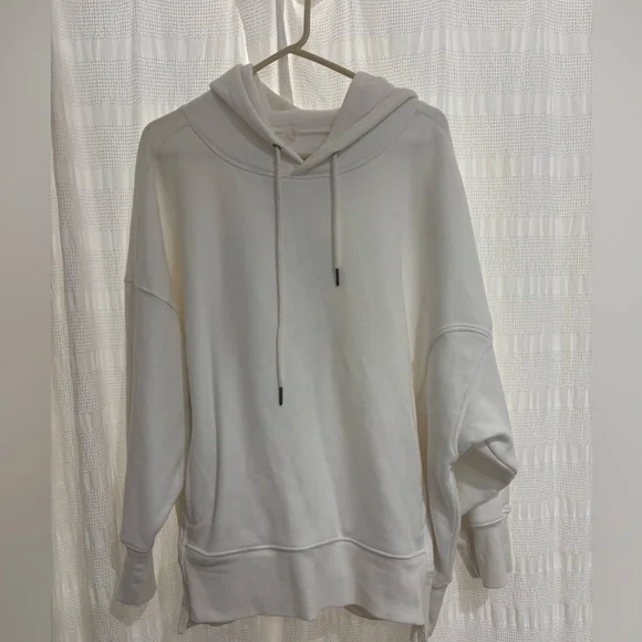 Like New Free People Movement sprint to Finish Logo Ivory Hoodie size M - Picture 5 of 6